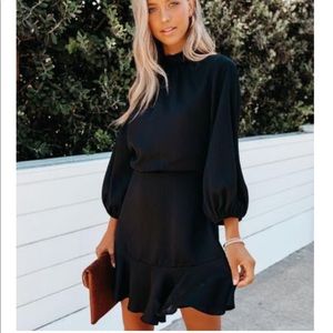 Vici Satin Textured Black Cocktail Dress